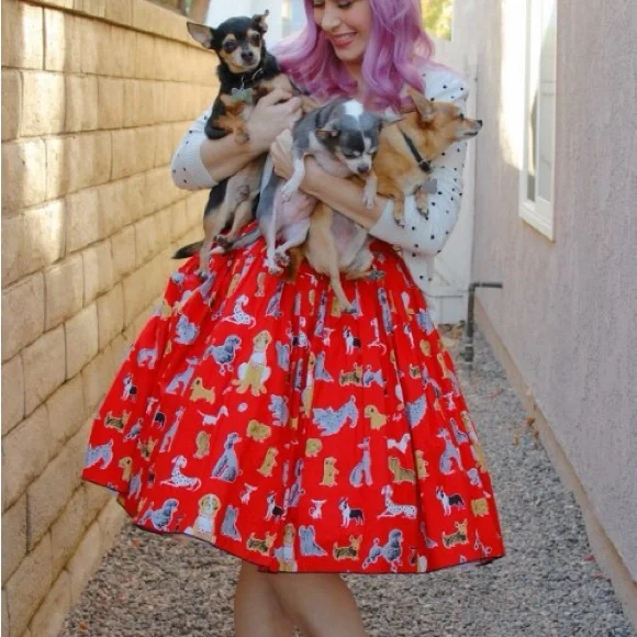 Red Dog Print Dress - Picture 4 of 6